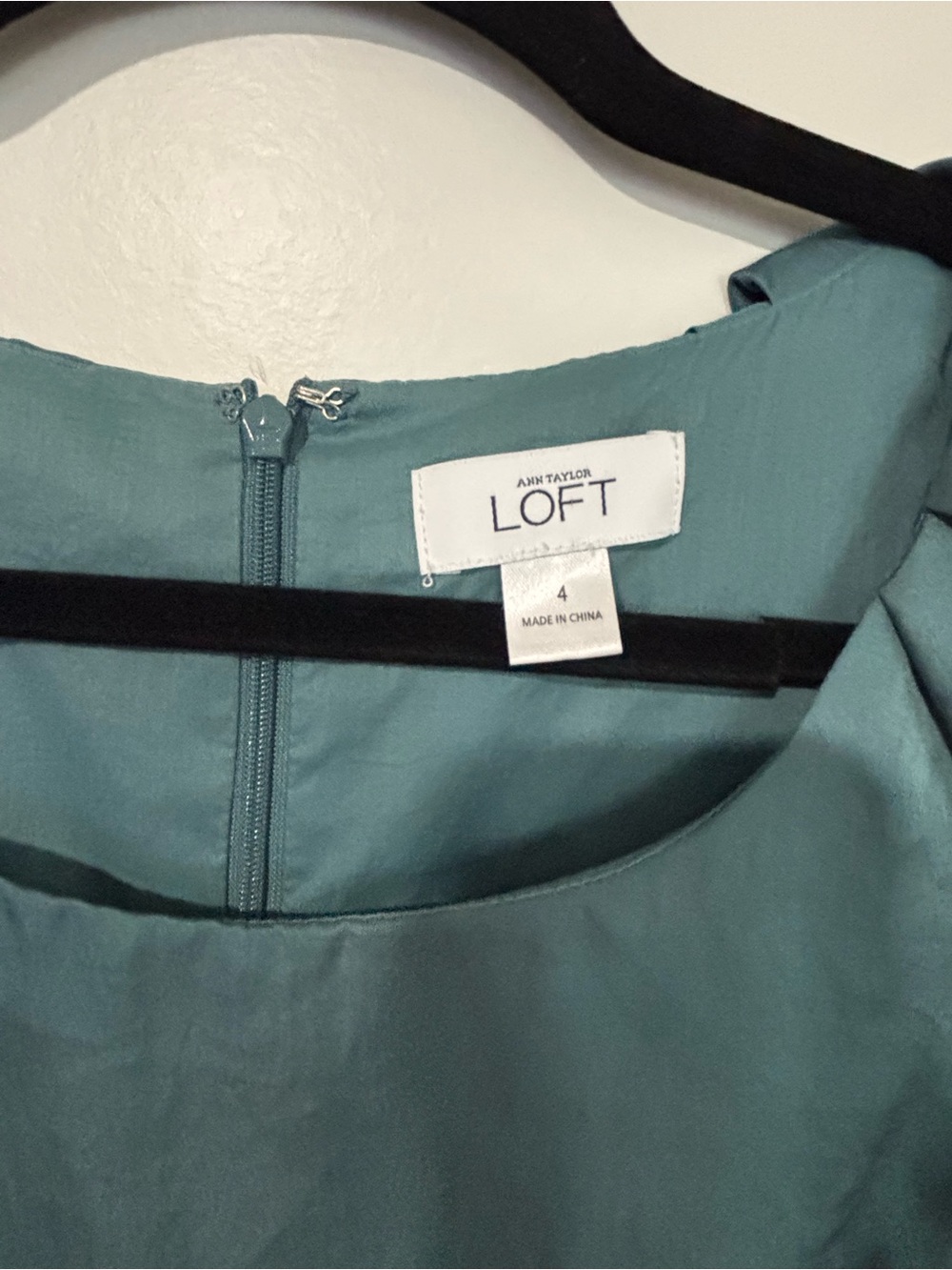 LOFT Teal Ruffle-Sleeve Mini Dress - Picture 9 of 13